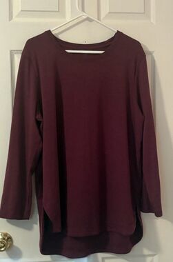 WoolX Shirt Womens 1X Purple Blair Tunic 100% Merino Wool Cold Weather Loose Fit